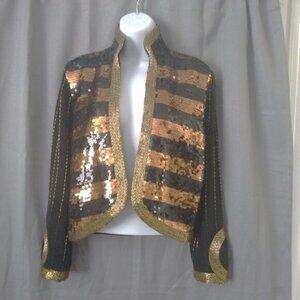 ❤️Vintage SEMPLICE Santana Knit Heavy Sequin Blazer Jacket SZ Small